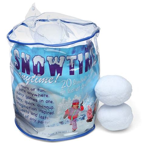 bag of fake snowballs|inside snowball fight.